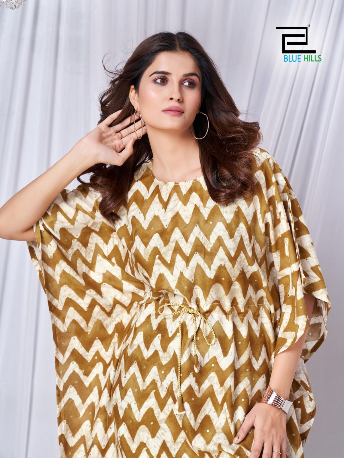 Blue Hills Glory Kaftan Style Rayon Printed Kurtis Catalog
